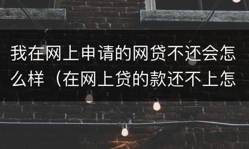 我在网上申请的网贷不还会怎么样（在网上贷的款还不上怎么办）
