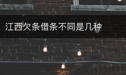 江西欠条借条不同是几种