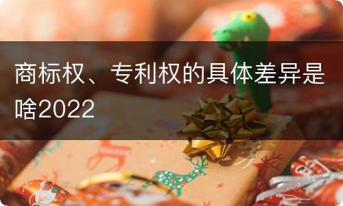 商标权、专利权的具体差异是啥2022