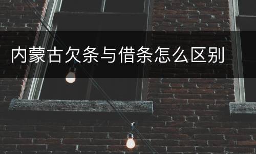 内蒙古欠条与借条怎么区别