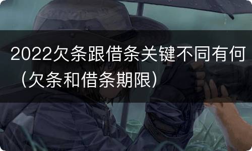 2022欠条跟借条关键不同有何（欠条和借条期限）