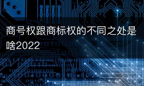 商号权跟商标权的不同之处是啥2022