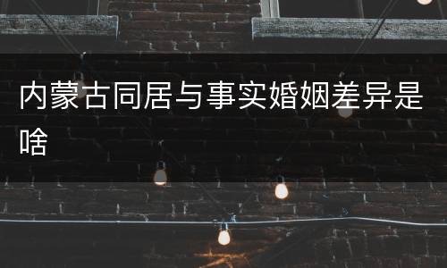 内蒙古同居与事实婚姻差异是啥