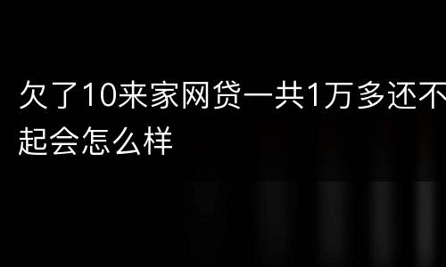 欠了10来家网贷一共1万多还不起会怎么样