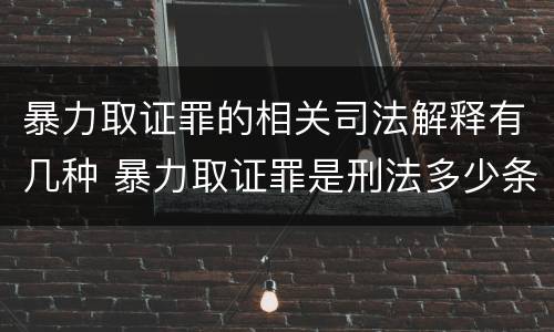 暴力取证罪的相关司法解释有几种 暴力取证罪是刑法多少条