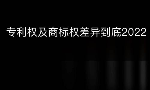 专利权及商标权差异到底2022