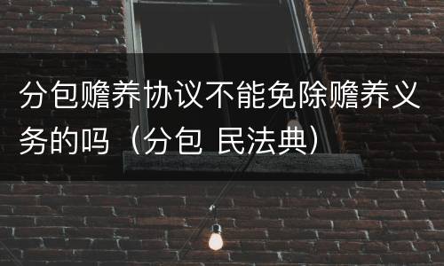 分包赡养协议不能免除赡养义务的吗（分包 民法典）