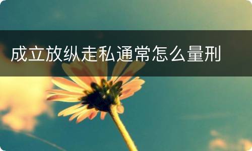 成立放纵走私通常怎么量刑
