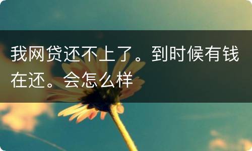 我网贷还不上了。到时候有钱在还。会怎么样