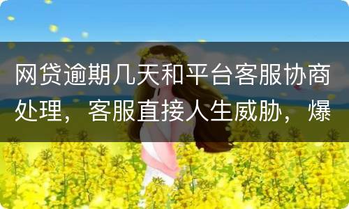 网贷逾期几天和平台客服协商处理，客服直接人生威胁，爆通讯录，辱骂通讯录好友