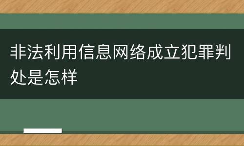 非法利用信息网络成立犯罪判处是怎样