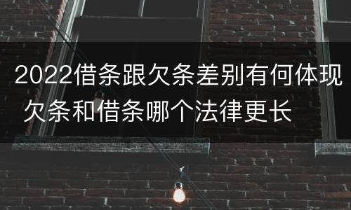 2022借条跟欠条差别有何体现 欠条和借条哪个法律更长