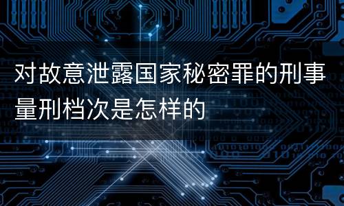 对故意泄露国家秘密罪的刑事量刑档次是怎样的