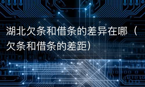 湖北欠条和借条的差异在哪（欠条和借条的差距）