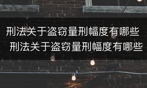 刑法关于盗窃量刑幅度有哪些 刑法关于盗窃量刑幅度有哪些要求