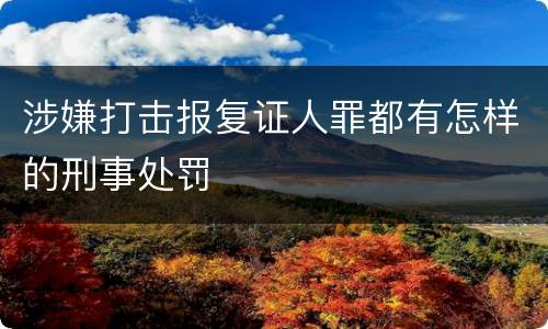 涉嫌打击报复证人罪都有怎样的刑事处罚