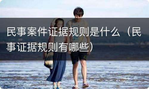 民事案件证据规则是什么（民事证据规则有哪些）