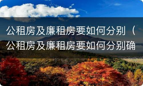 公租房及廉租房要如何分别（公租房及廉租房要如何分别确定）
