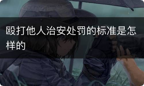 殴打他人治安处罚的标准是怎样的