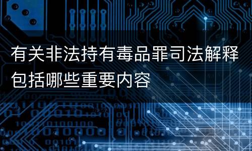 有关非法持有毒品罪司法解释包括哪些重要内容