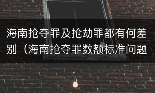 海南抢夺罪及抢劫罪都有何差别（海南抢夺罪数额标准问题的规定）
