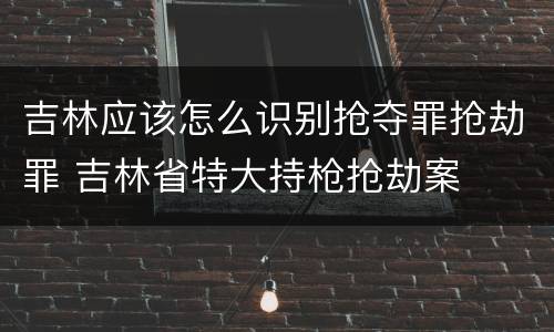 吉林应该怎么识别抢夺罪抢劫罪 吉林省特大持枪抢劫案