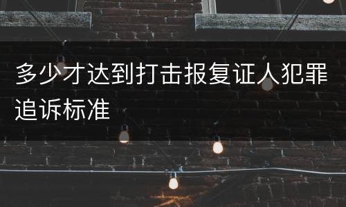 多少才达到打击报复证人犯罪追诉标准