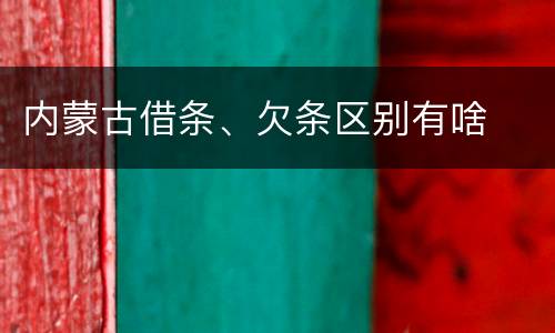 内蒙古借条、欠条区别有啥