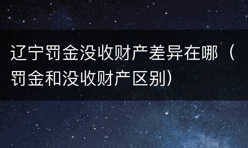 辽宁罚金没收财产差异在哪（罚金和没收财产区别）