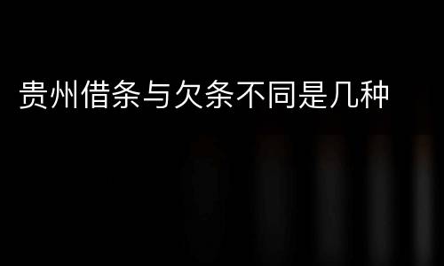 贵州借条与欠条不同是几种