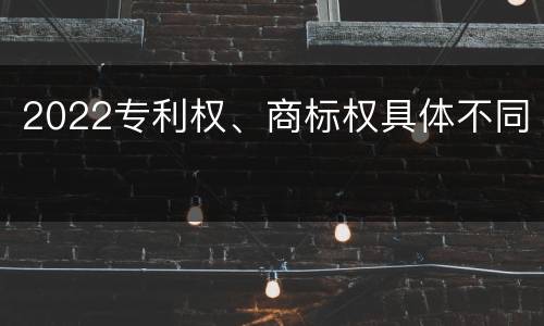 2022专利权、商标权具体不同