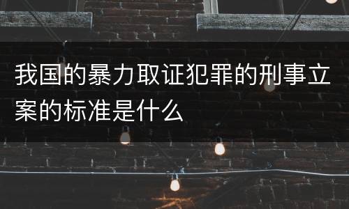 我国的暴力取证犯罪的刑事立案的标准是什么