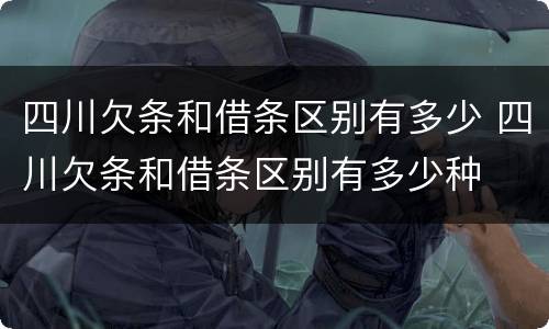 四川欠条和借条区别有多少 四川欠条和借条区别有多少种