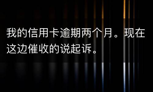 我的信用卡逾期两个月。现在这边催收的说起诉。