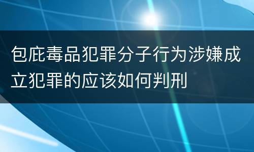 包庇毒品犯罪分子行为涉嫌成立犯罪的应该如何判刑