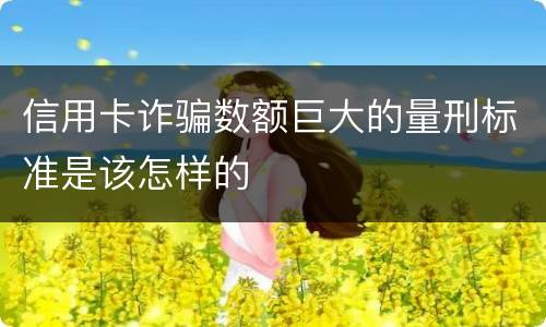 信用卡诈骗数额巨大的量刑标准是该怎样的