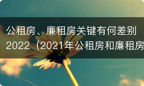 公租房、廉租房关键有何差别2022（2021年公租房和廉租房有什么区别）