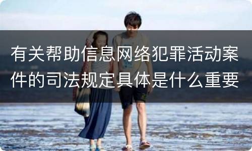 有关帮助信息网络犯罪活动案件的司法规定具体是什么重要内容