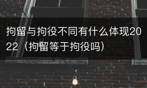 拘留与拘役不同有什么体现2022（拘留等于拘役吗）