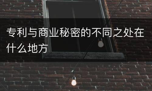 专利与商业秘密的不同之处在什么地方