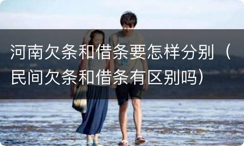 河南欠条和借条要怎样分别（民间欠条和借条有区别吗）