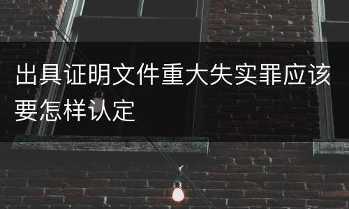 出具证明文件重大失实罪应该要怎样认定