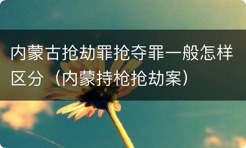 内蒙古抢劫罪抢夺罪一般怎样区分（内蒙持枪抢劫案）