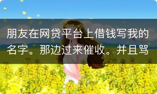 朋友在网贷平台上借钱写我的名字。那边过来催收。并且骂人。我该怎么办