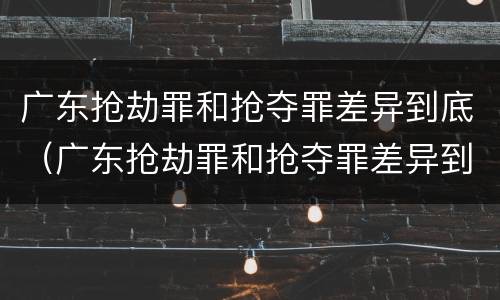 广东抢劫罪和抢夺罪差异到底（广东抢劫罪和抢夺罪差异到底有多大）