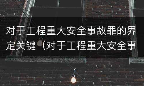 对于工程重大安全事故罪的界定关键（对于工程重大安全事故罪的界定关键在于）