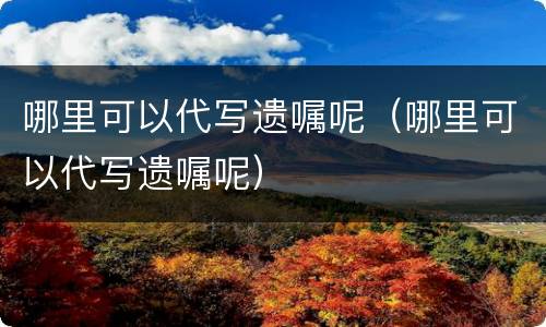 哪里可以代写遗嘱呢（哪里可以代写遗嘱呢）