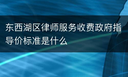 东西湖区律师服务收费政府指导价标准是什么