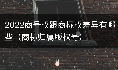 2022商号权跟商标权差异有哪些（商标归属版权号）