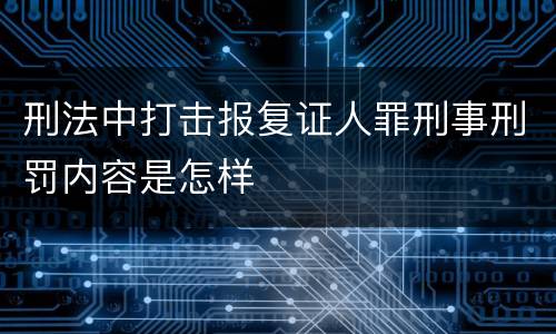 刑法中打击报复证人罪刑事刑罚内容是怎样
